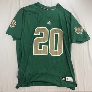 Notre Dame Fighting Irish Adidas Brand Green Football Jersey Mens XL #20